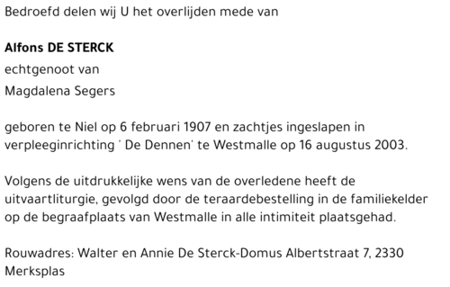 Alfons DE STERCK