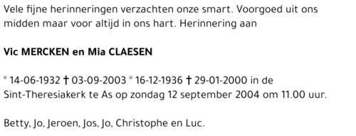 Vic en Mia Mercken en Claesen