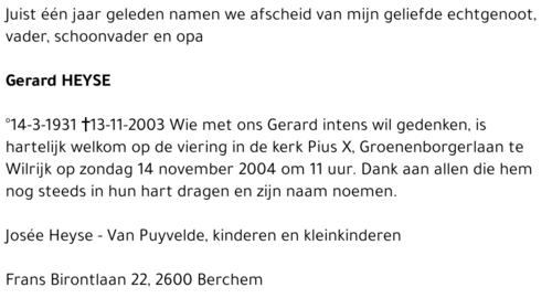 Gerard Heyse
