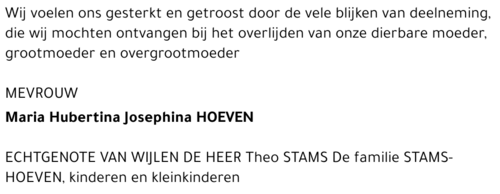 Maria Hubertina Josephina Hoeven
