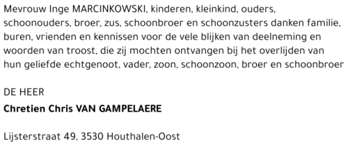 Chretien Chris Van Gampelaere