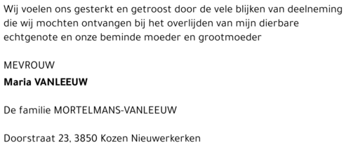 Maria Vanleeuw