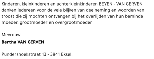 Bertha VAN GERVEN