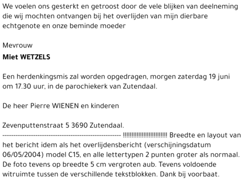 Miet WETZELS