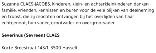 Severinus (Sevreen) Claes