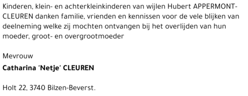 Catharina 'Netje' CLEUREN