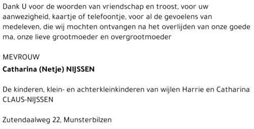 Catharina (Netje) Nijssen