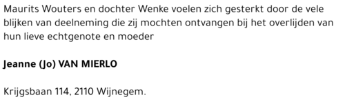 Jeanne (Jo) van Mierlo