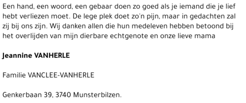 Jeannine VANHERLE