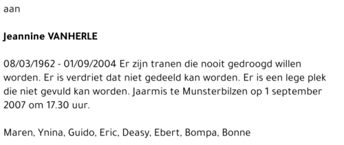 Jeannine VANHERLE