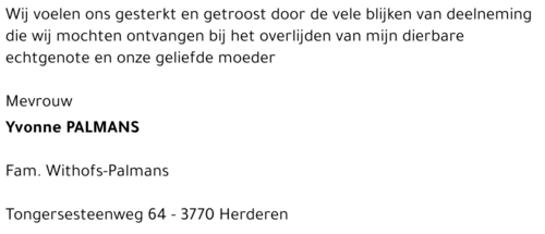 Yvonne Palmans