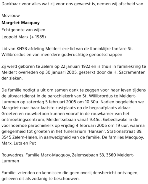 Margriet Macquoy