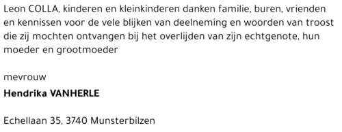 Hendrika VANHERLE