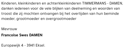 Francoise Swes DAMEN