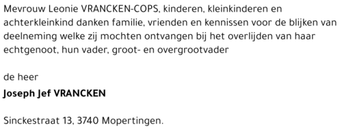 Joseph Jef VRANCKEN