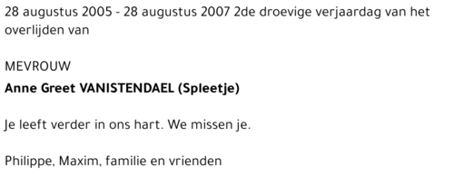 Anne Greet (Spleetje) Vanistendael