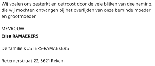 Elisa (Lieske) Ramaekers