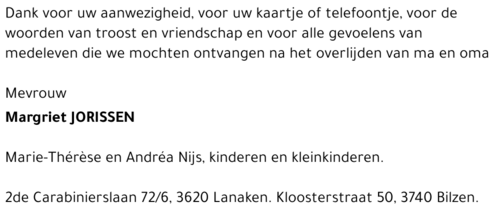 Margriet JORISSEN