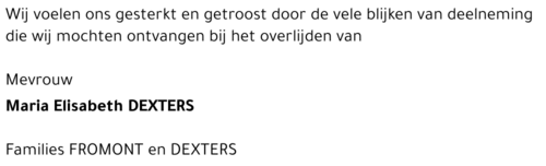 Maria Elisabeth DEXTERS