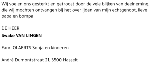 Swake VAN LINGEN