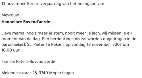 Hannelore Bovend'aerde