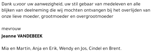 Jeanne VANDEBEEK