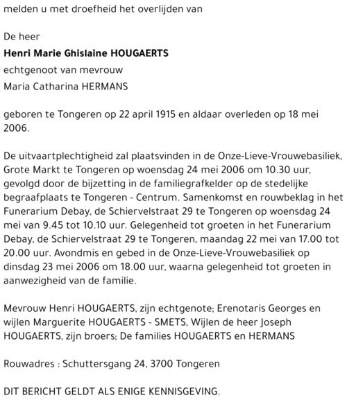 Henri Marie Ghislaine Hougaerts