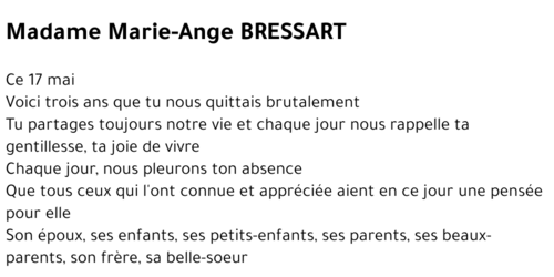 Marie-Ange BRESSART