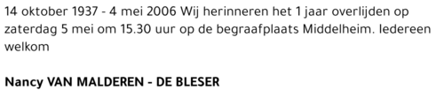 Nancy VAN MALDEREN-DE BLESER
