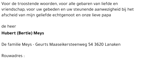 Hubert (Bertie) Meys