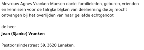Jean (Sjanke) Vranken