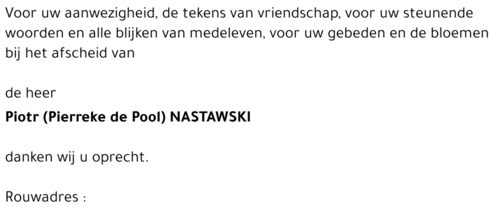 Piotr (Pierreke) Nastawski