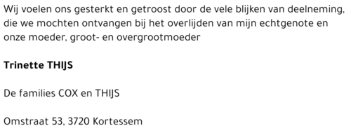 Trinette (Netje) THIJS