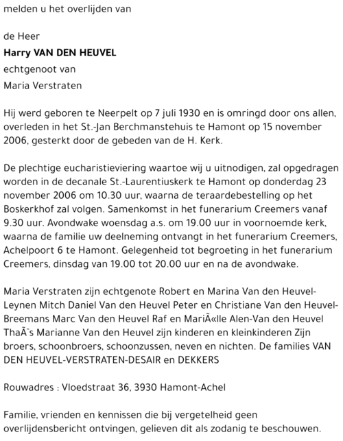 Harry Van den Heuvel