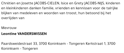 Leontine Vandersmissen