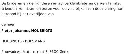 Pieter Johannes HOUBRIGTS