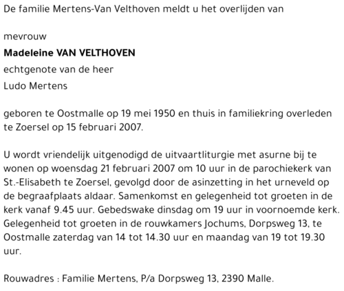 Madeleine Van Velthoven