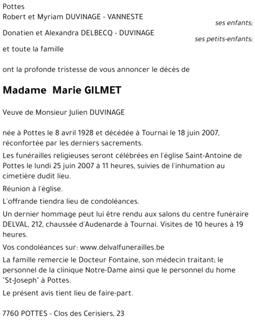 Marie GILMET
