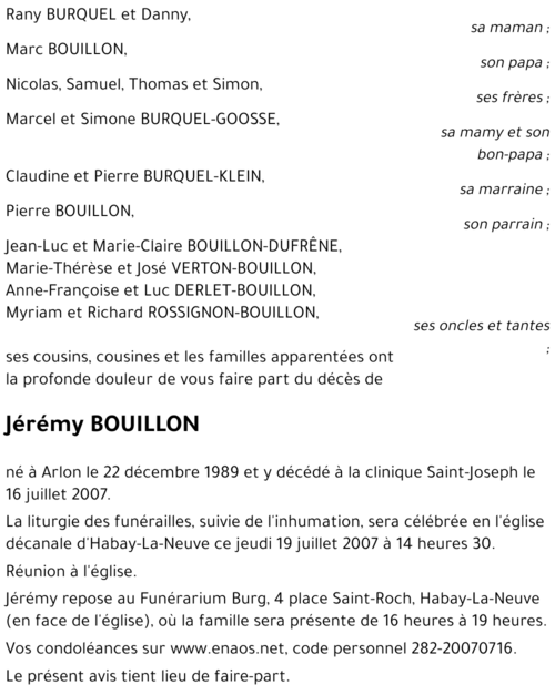Jérémy BOUILLON