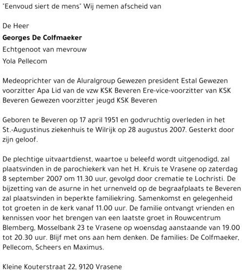 Georges De Colfmaeker