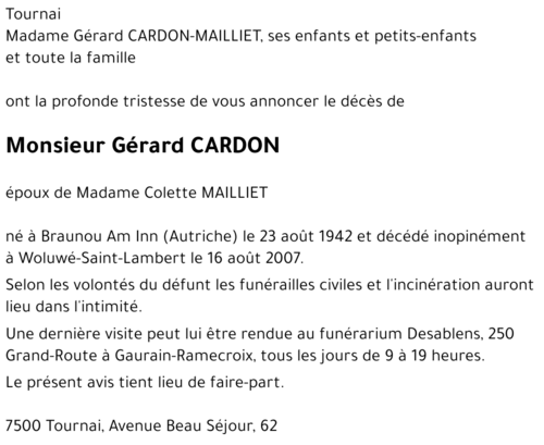 Gérard CARDON