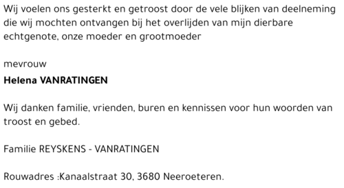 Helena VANRATINGEN