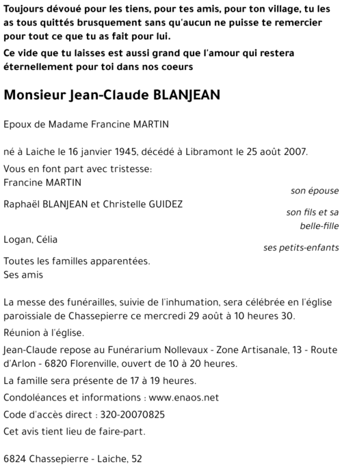 Jean-Claude BLANJEAN