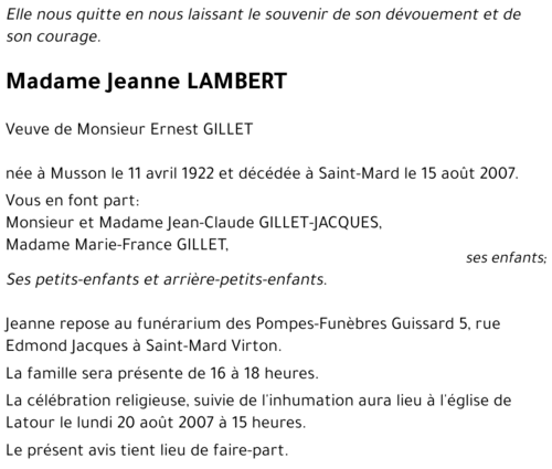 Jeanne LAMBERT
