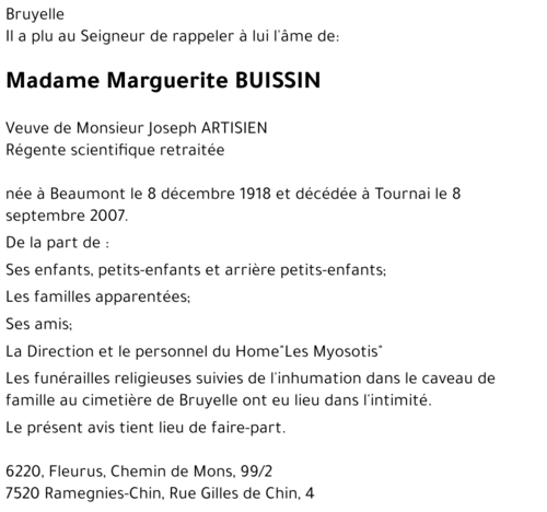 Marguerite BUISSIN