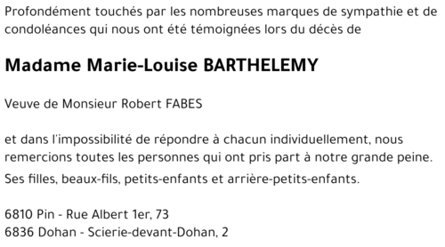 Marie-Louise BARTHELEMY