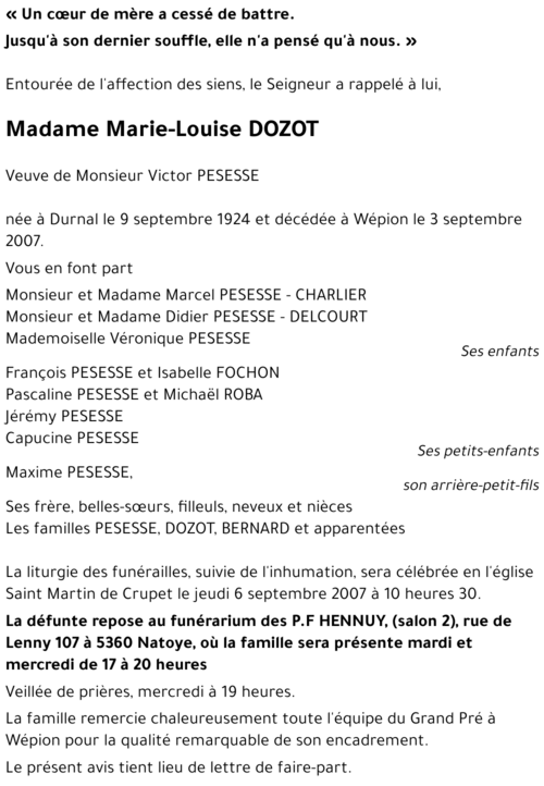 Marie-Louise DOZOT