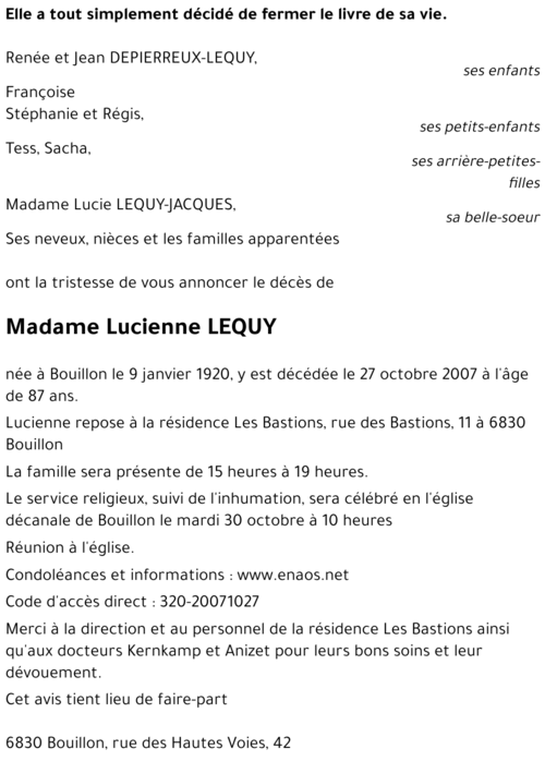 Lucienne LEQUY