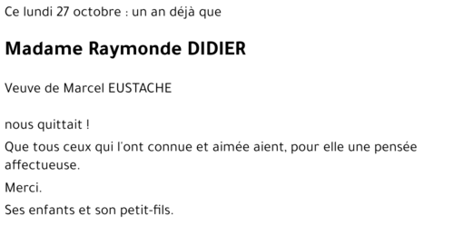 Raymonde DIDIER