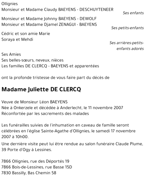 Juliette DE CLERCQ